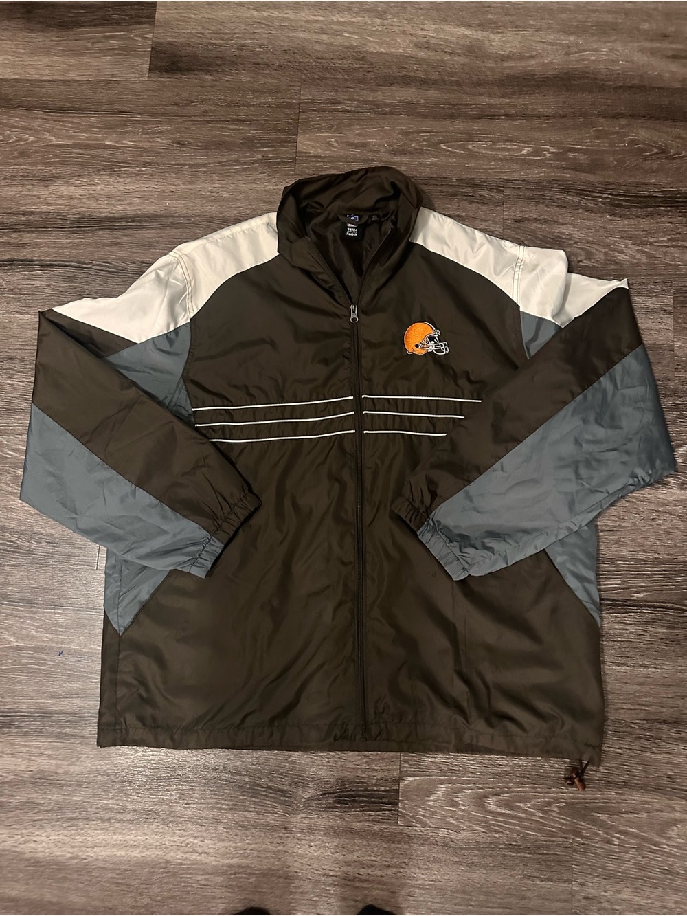 Reebok Cleveland Browns NFL Team Apparel Hooded Full Zip Jacket Mens XL Brown